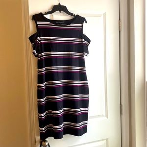 NWT White House Black Market Cold Shoulder Dress Size L